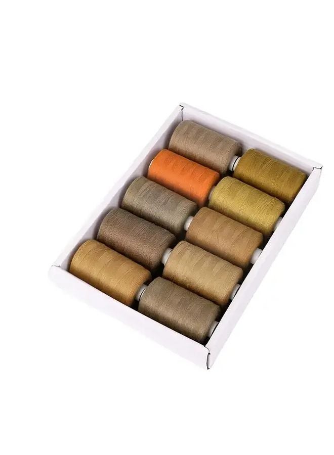 Grey Tone Polyester Sewing Thread Set 10 Colors 1000 Yards For Hand Machine DIY - Image 2